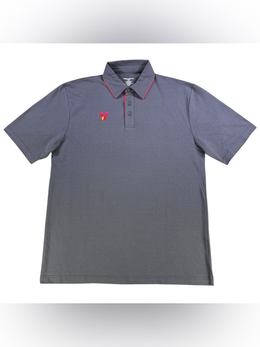 Verizon Wireless Polo Work Shirt Mens Med Grey/Red Cintas Design Collective NWOT